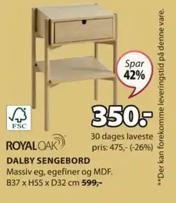JYSK DALBY SENGEBORD tilbud