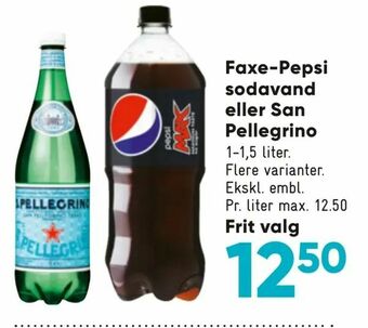 Bilka Faxe-Pepsi sodavand eller San Pellegrino tilbud