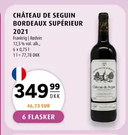 Scandinavian Park CHÂTEAU DE SEGUIN BORDEAUX SUPÉRIEUR 2021 tilbud