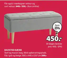 JYSK BADSTED BÆNK tilbud