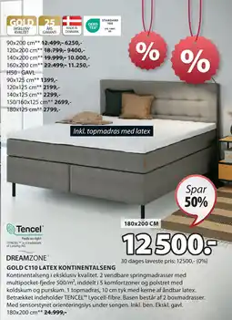 JYSK GOLD C110 LATEX KONTINENTALSENG tilbud