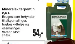 Harald Nyborg Mineralsk terpentin 2,5 L tilbud