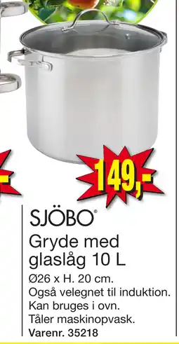 Harald Nyborg Gryde med glaslåg 10 L tilbud