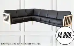 My Home Oxford Hjørnesofa, Sort (Vendbar) 83 cm 263 Cm tilbud
