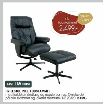 Daells Bolighus Hvilestol inkl. fodskammel tilbud