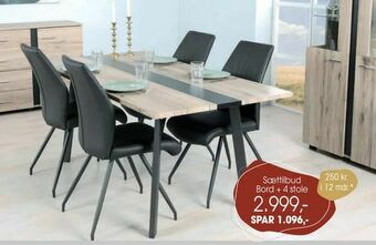 Daells Bolighus Sættilbud Bord + 4 stole tilbud