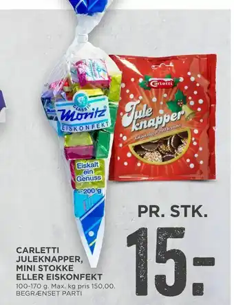 MENY Carletti juleknapper, mini stokke eller eiskonfekt tilbud