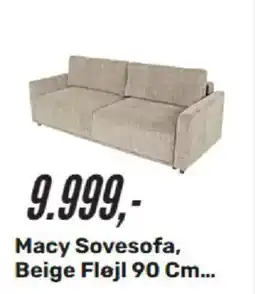 My Home Macy Sovesofa, Beige Fløjl 90 Cm... tilbud