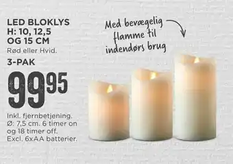 MENY Led bloklys h: 10, 12,5 og 15 cm tilbud