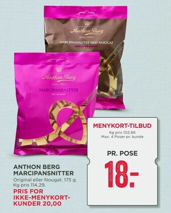 MENY Anthon berg marcipansnitter tilbud