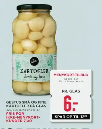 MENY Gestus små og fine kartofler på glas tilbud