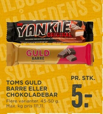 MENY Toms guld barre eller chokoladebar tilbud
