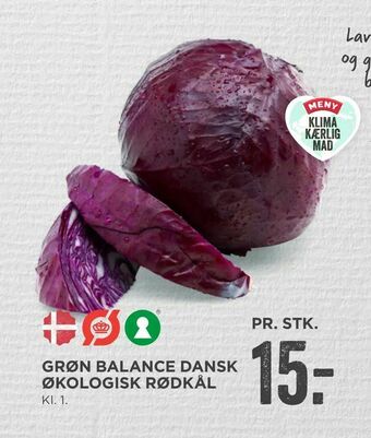 MENY Grøn balance dansk økologisk rødkål tilbud