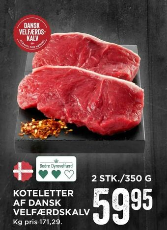 MENY Koteletter af dansk velfærdskalv tilbud