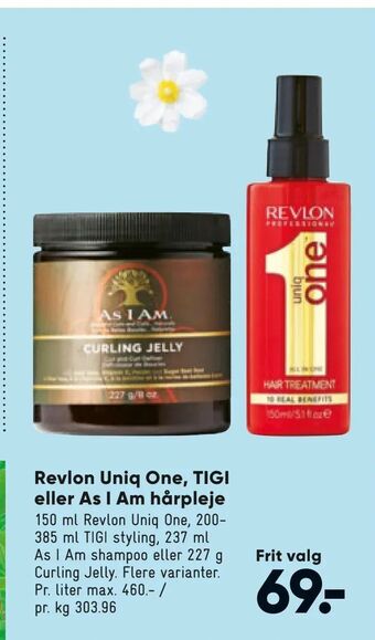 Bilka Revlon Uniq One, TIGI eller As I Am hårpleje tilbud