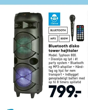 Bilka Bluetooth disko tower højttaler tilbud