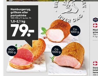 Bilka Hamburgerryg, grillkam eller partyskinke tilbud
