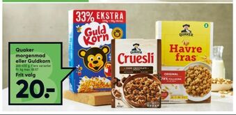 Bilka Quaker morgenmad eller Guldkorn tilbud