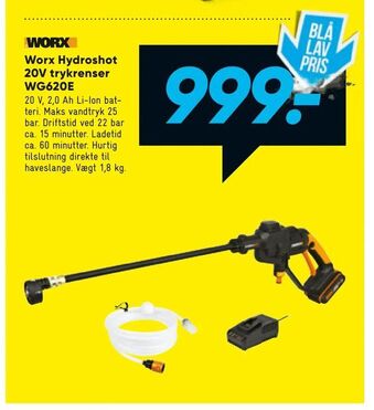 Bilka Worx Hydroshot 20V trykrenser WG620E tilbud