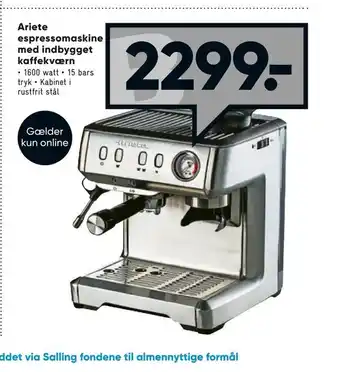 Ariete espressomaskine med indbygget kaffekværn