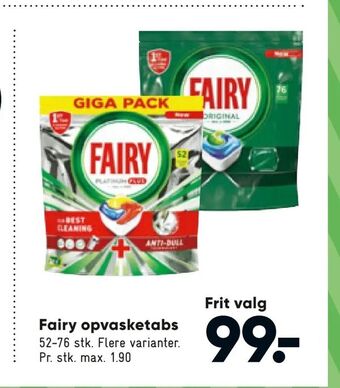Bilka Fairy opvasketabs tilbud