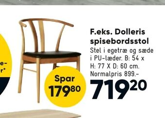 Bilka Dolleris spisebordsstol tilbud