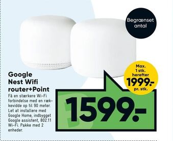 Bilka Google Nest Wifi router+Point tilbud