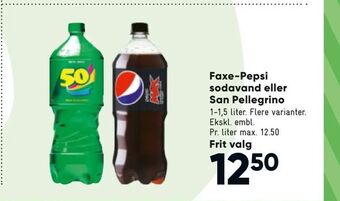 Bilka Faxe-Pepsi sodavand eller San Pellegrino tilbud