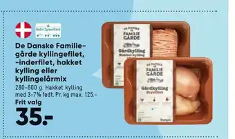 Bilka De Danske Familiegårde kyllingefilet, -inderfilet, hakket kylling eller kyllinge lårmix tilbud
