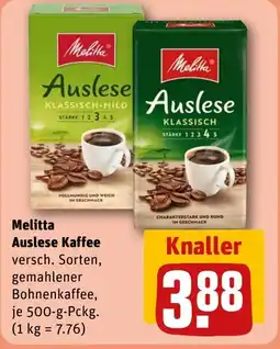 REWE DE Melitta Auslese Kaffee tilbud