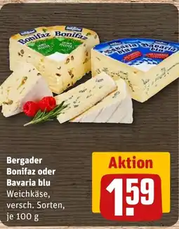 REWE DE Bergader Bonifaz oder Bavaria blu tilbud