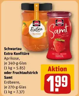 REWE DE Schwartau Extra Konfitüre Aprikose, tilbud