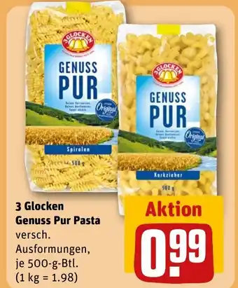 REWE 3 Glocken Genuss Pur Pasta versch. tilbud