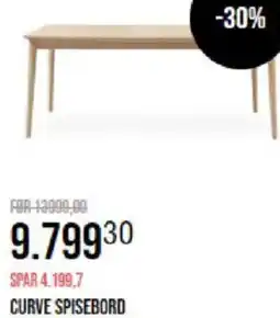 Ilva CURVE SPISEBORD tilbud