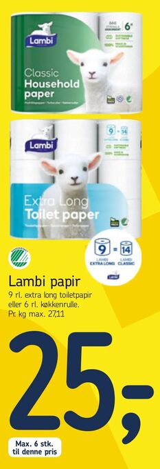 Føtex Lambi papir tilbud