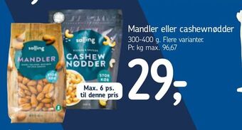 Føtex Mandler eller cashewnødder tilbud