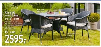 Føtex Kos sæt med 4 Kos stole - sort tilbud