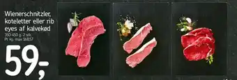 Føtex Wienerschnitzler, koteletter eller rib eyes af kalvekød tilbud