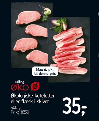 Føtex Økologiske koteletter eller flæsk i skiver tilbud