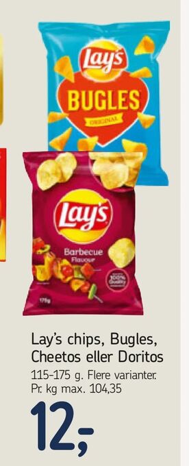 Føtex Lay's chips, Bugles, Cheetos eller Doritos tilbud