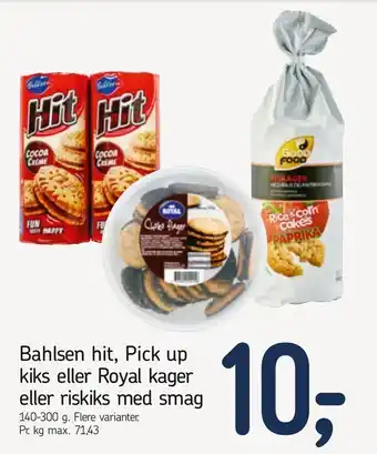 Føtex Bahlsen hit, Pick up kiks eller Royal kager eller riskiks med smag tilbud