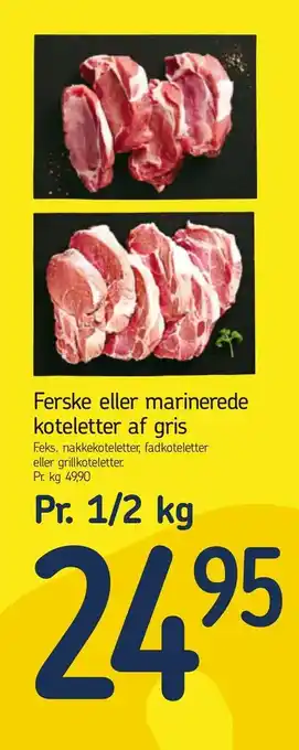 Føtex Ferske eller marinerede koteletter af gris tilbud