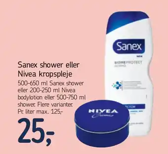 Føtex Sanex shower eller Nivea kropspleje tilbud