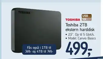 Toshiba 2TB ekstern harddisk