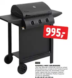jem & fix GASGRILL MED 3 BRÆNDERE tilbud