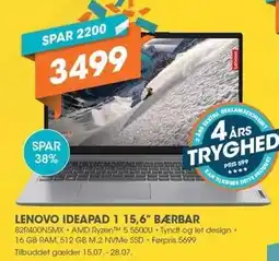 Expert LENOVO IDEAPAD 1 15,6 BÆRBAR tilbud
