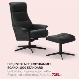Daells Bolighus DREJESTOL MED FODSKAMMEL SCANDI 1000 STANDARD tilbud