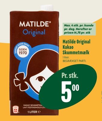 Min Købmand Matilde Original Kakao Skummetmælk tilbud