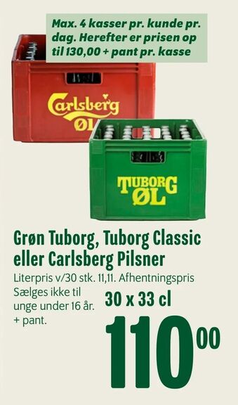 Min Købmand Grøn Tuborg, Tuborg Classic eller Carlsberg Pilsner tilbud