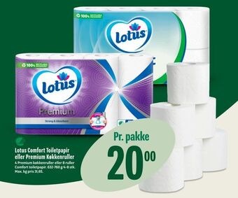 Min Købmand Lotus Comfort Toiletpapir eller Premium Køkkenruller tilbud